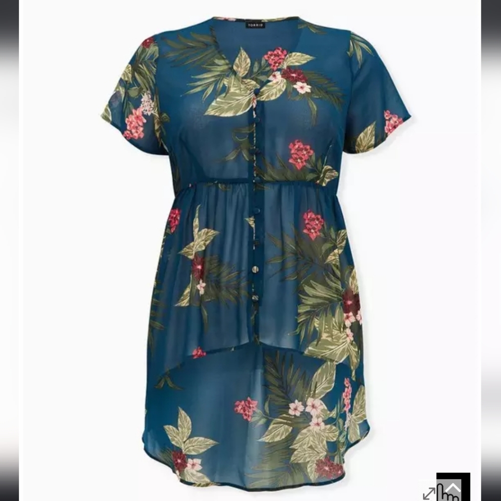 Torrid Babydoll Chiffon Tunic, size 1